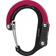 HEROCLIP Carabiner Clip and Hook Small for Purse, Stroller Black and Red