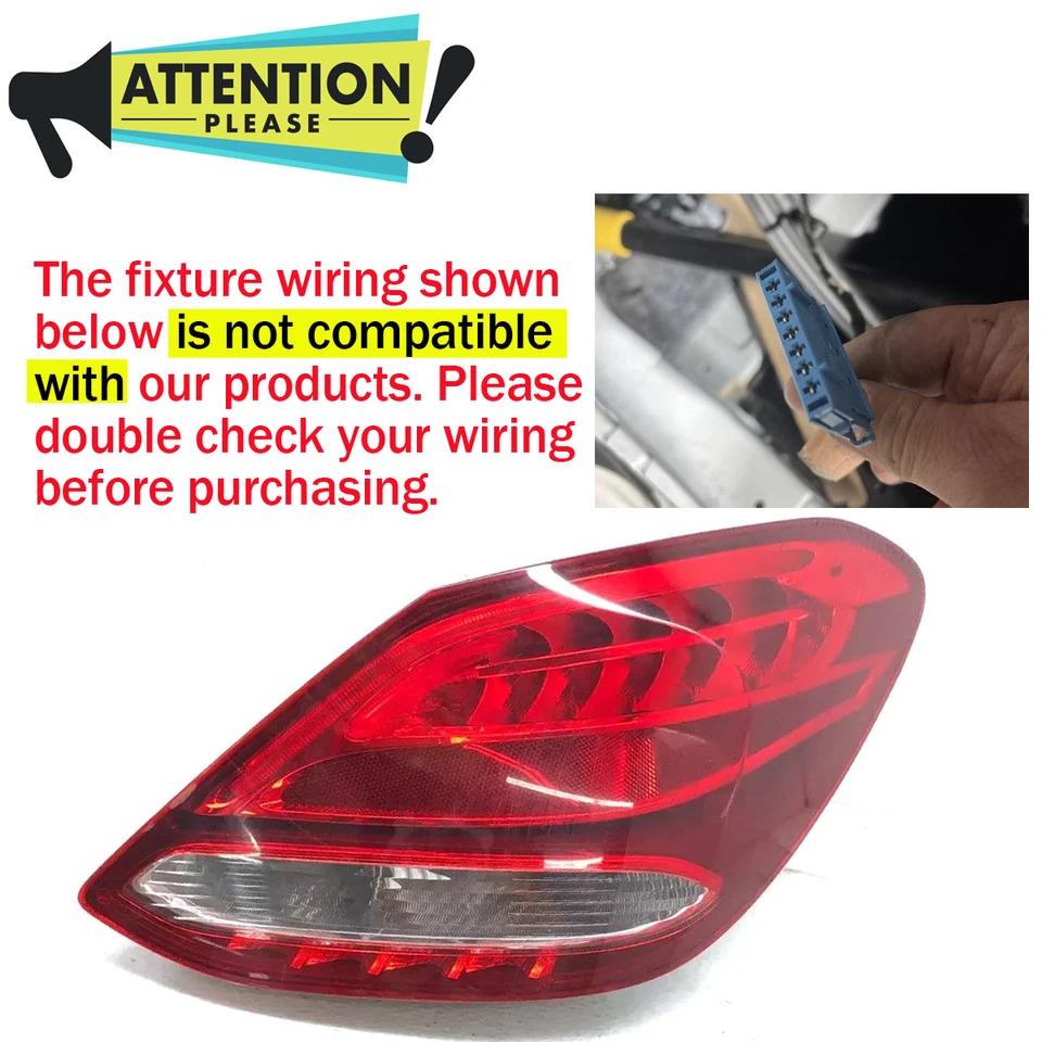 Tail Light For 2015-2018 Mercedes Benz W205 C250 C300 C400 Rear Lamp Taillight Foto 3 de 4