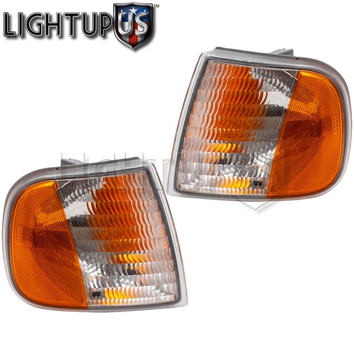 CROSSDESIGN Headlights Assembly W/ Parking & Signal – For 1997-2003 Ford F150 Expedition (Pair)