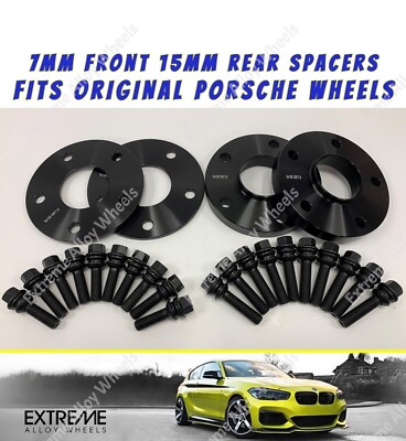7mm + 15mm Schwarz Spurverbreiterung Satz passt für Porsche 911 996 997 991 Boxster Cayman