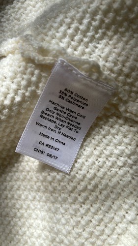 New $125 Talbots Cream Knit Cardigan Petit Large Cashmere Cotton - Picture 7 of 7