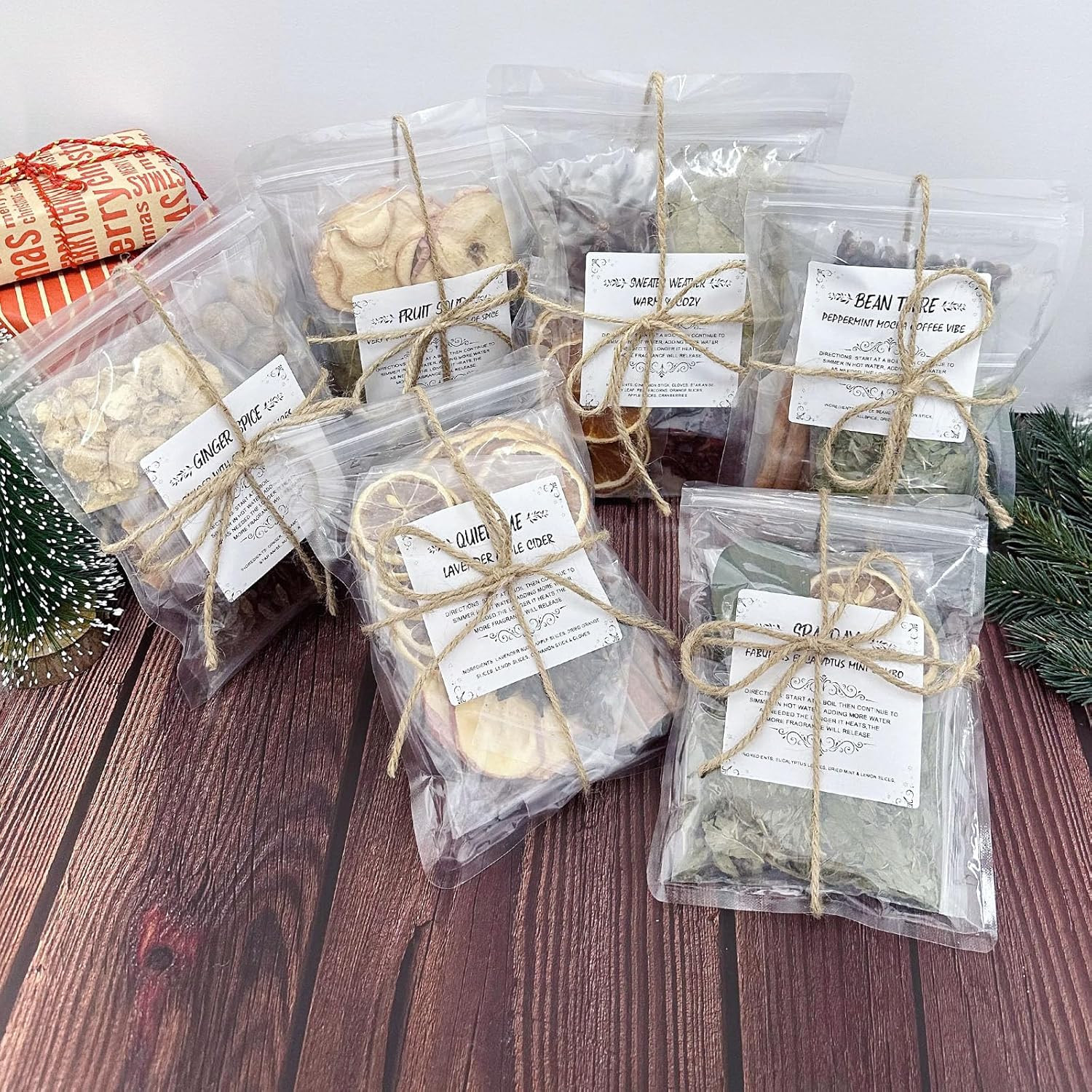 Potpourri Simmering, Set of 6 Potpourri Simmer Pot Kit: Quiet Time, Spa Day, Gin