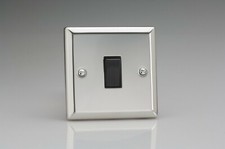 Varilight Classic Polished Chrome Range - Black Inserts & Black Plastic Switches
