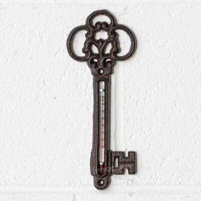 Gusseisen Wandschlüssel Außen Garten Thermometer Dekoration Kunst Gewächshaus