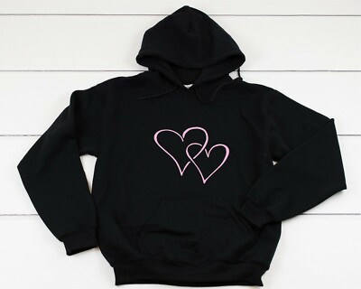 Two heart Hoodie Ladies Love heart cosy hooded sweatshirt, Trending  Unisex Fit UK