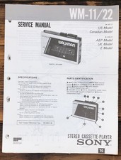 Sony WM-11 WM-22 Radio Cassette Service Manual Original 