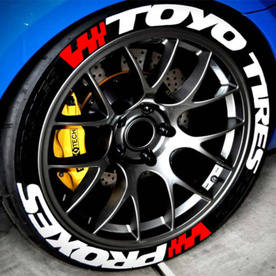 4X TOYO TIRES PROXES Tire Lettering Sticker Racing Flag For 14