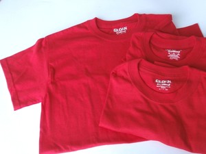red gildan shirt