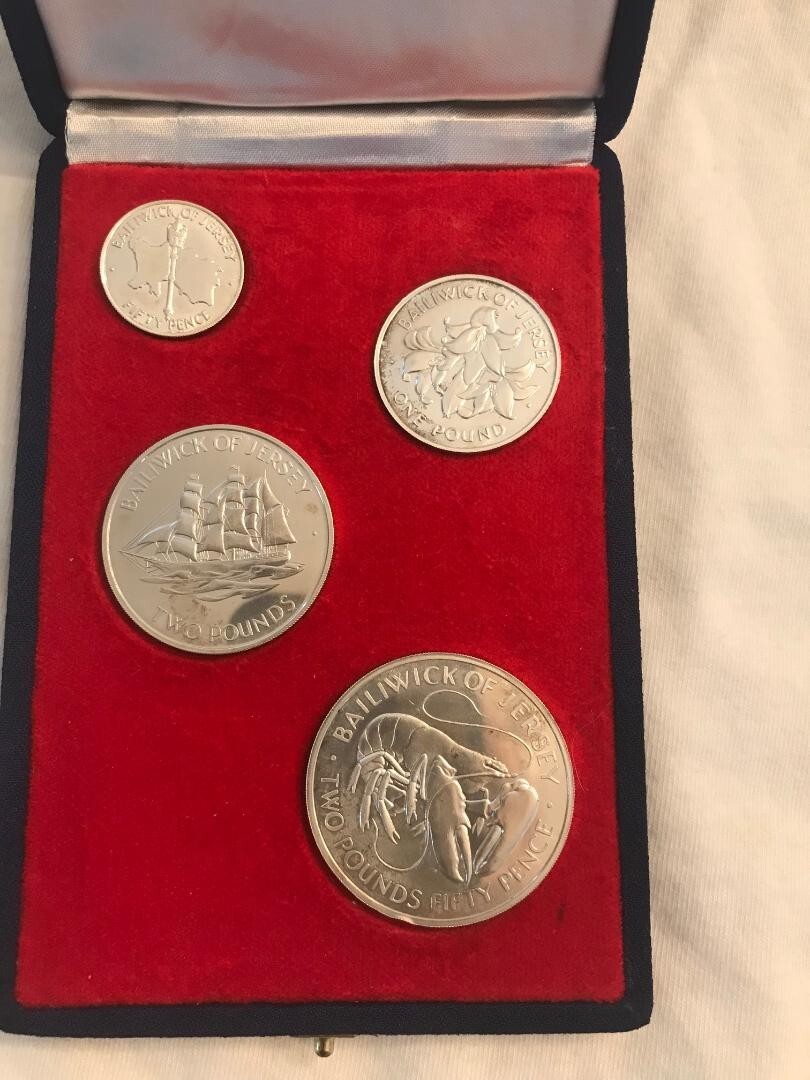 BAILWICK OF JERSEY 4 SILVER COIN SET OF QUEEN ELIZABETH THE SECOND