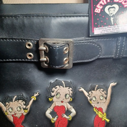 Betty Boop Purse/Handbag Black 2002 King Features Straps/ Zip/ Buckle Betty Boop - Picture 5 of 6