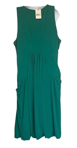 Laundry By Shelli Segal Dress Womens Size 10 Jade Green Sleeveless V-Neck Pocket - Picture 4 of 9