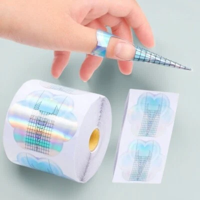 dickere Nagel Schablonen Verlängerung Gel Acryl Nail Art French Silber 100/300ST - Bild 1 von 4