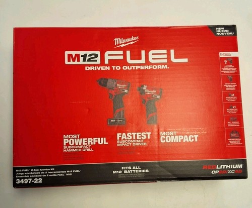 Milwaukee M12 Fuel 2-tool Combo Kit 3497-20 Impact Driver, Hammerdrill