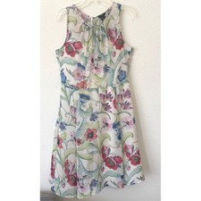 Ann Taylor Factory Floral Sleeveless Dress 4P Petite Boho Cottagecore Summer