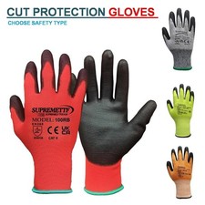 PU Grip Nylon Anti Cut Protection Safety Resistant Work Gloves Mechanic Builders