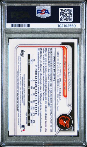 2024 BOWMAN CHROME PROSPECT AUTO GREEN LAVA #CPATS THOMAS SOSA 90/99 PSA 8 - 第 2/2 張圖片