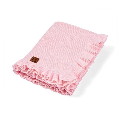 Ruffle Knit Blanket for Baby - 100% Luxury Soft Cotton Knit Warm Cozy Cuddle ...