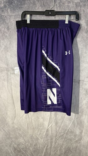 Northwestern Wildcats Mens Basketball shorts L Purple Under Armour Team issue