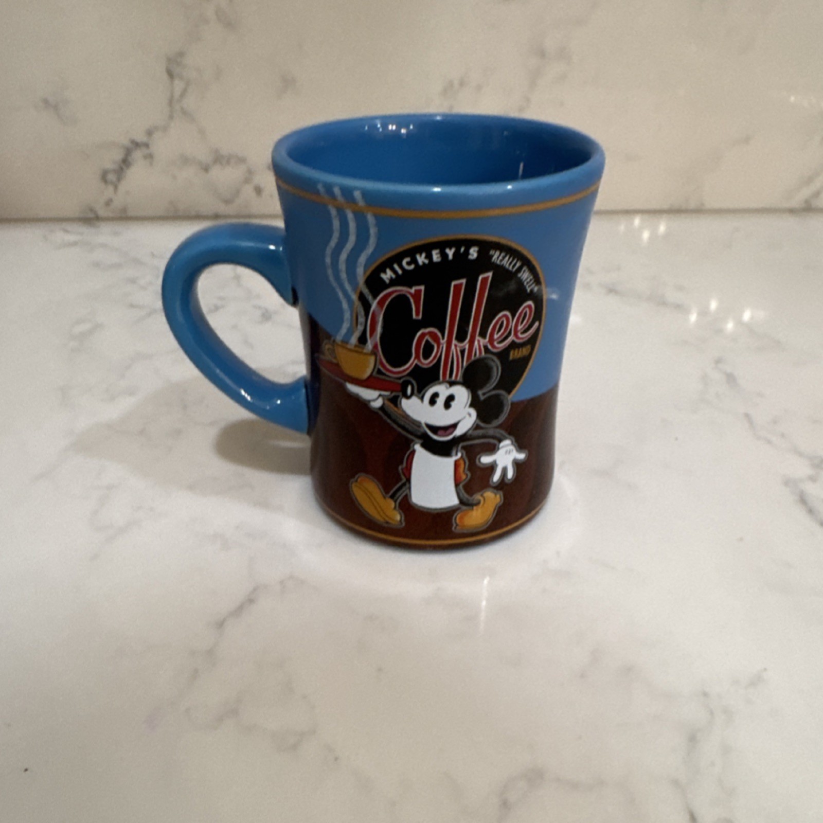 Disney Mickey Mouse Mug Blue Brown Theme