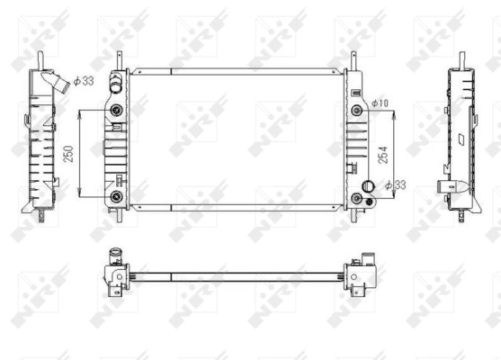 Radiateur refroidissement moteur NRF 53748 remplacement OE 1006262 1011984 auto