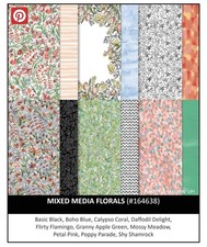 MIXED MEDIA FLORALS Stampin Up 8 SHEETS 12X12 DESIGNER SERIES PAPER 164638