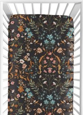 Sweet Jojo Designs Black Wildflower Vintage Floral Fitted Baby Crib Sheet