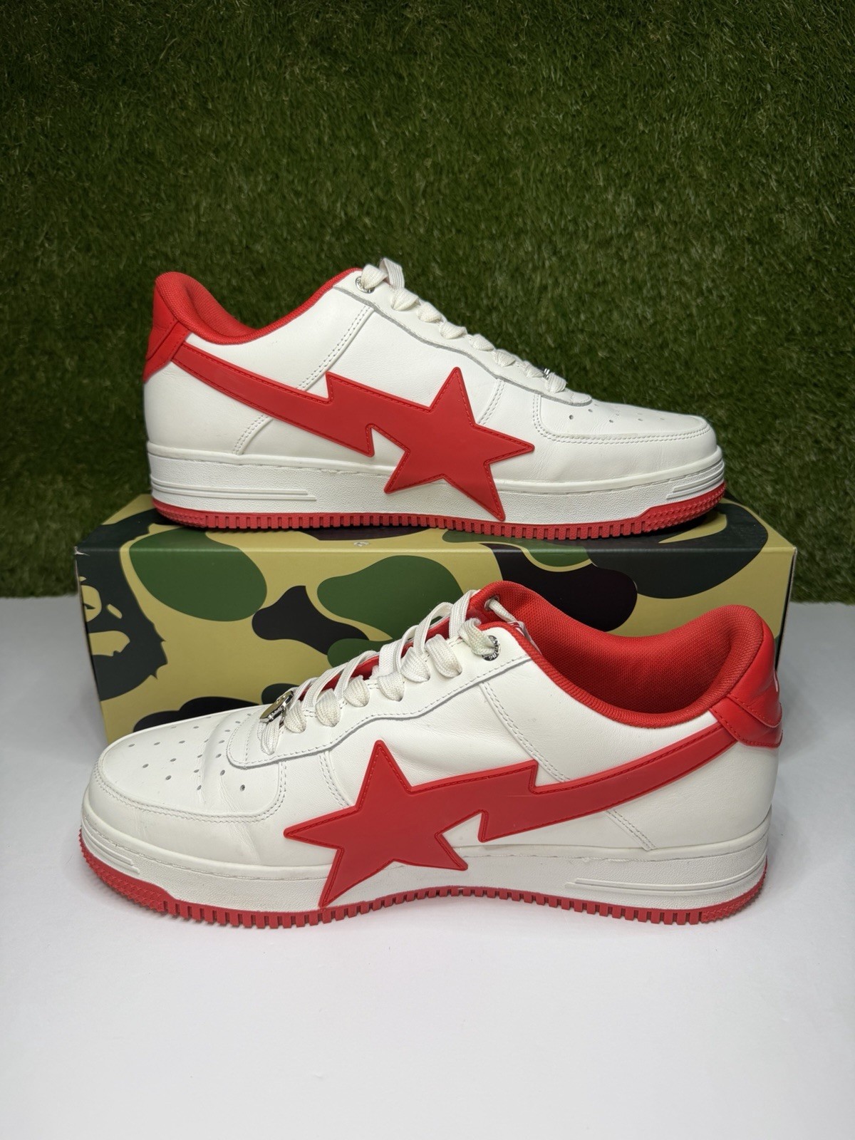 A Bathing Ape Bape Sta OS #2 White Red Size 12 Mens Sneakers 2024 thumbnail 2