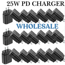 25W Type C USB-C Cable Super Fast Wall PD Charger For Samsung Galaxy S20 S21 Lot