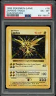 1999 Pokemon Base Set 16 Zapdos Holo Rare Shadowless PSA 6 EX