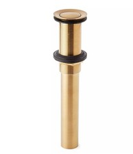 Extended Press Type Pop-Up Bathroom Drain - No Overflow - Brushed Gold