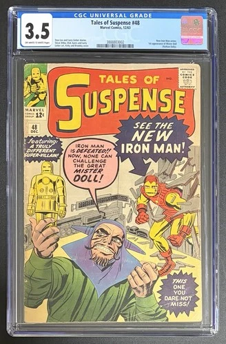 Tales of Suspense #48 Comic Book CGC Graded 3.5 First Iron Man Red & Yellow Suit