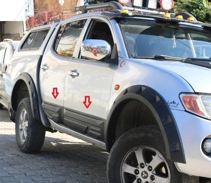 For Mitsubishi L200 2006-14 Side Door Mold Trim Cladding Body Kit Black 4pcs — 第 2/4 张图片