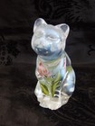 Hand Painted FENTON French Opalescent Curious Cat Figurine~95th Anniversary — photo 1