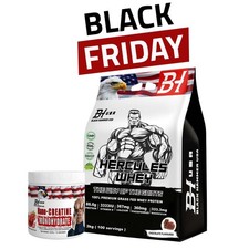 Bundle Hercules Whey Chocolate & Nano Creatine Muscle Growth Black Hammer USA