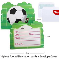 Tarjeta de invitación de fútbol y sobre cubierta tarjetas de cumpleaños de fútbol suministros de fiesta