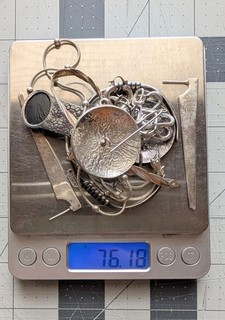 Sterling Silver .925 925/1000 Wear Scrap Melt Necklace Earrings Bracelet Lot 76g