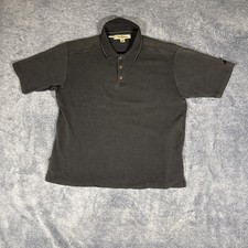 Tommy Bahama Short Sleeve Polo Men's Medium Gray Silk Blend Logo Golf EUC