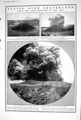 Alte 1922 Berge Ost Java Tengger Semeru Bromo Vulkan Grille Esche 20.
