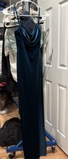 Windsor Women's Dress Teal Blue Velvet Spaghetti Straps, Size Small