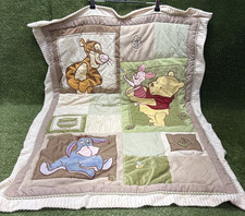 VTG Winnie the Pooh Baby Crib Blanket 30in x 40in Tigger Piglet Eeyore