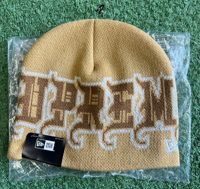 NWT Supreme New Era Outline Beanie Brown FW25 One Size Fit All