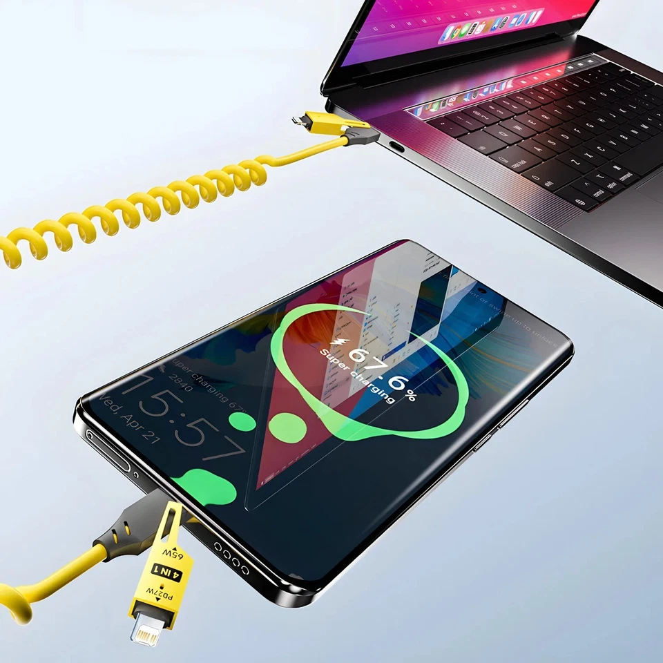 Zinc Alloy Cable USB-C 4IN1 Fast Charging Usb Type C For iPhone Xiaomi Samsung - Image 2 of 4