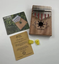 17 Key Luvay Kalimba Thumb Piano Solid Mahogany Wood w/Bag & Instructions