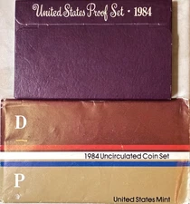 1984 Proof & Uncirculated Annual US Mint Coin Sets PDS 15 Coins