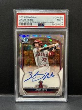 ZACH NETO 2023 Bowman Chrome Atomic Refractor On-Card Auto #/100 #CPA-ZN Angels