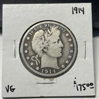 1914 P Silver Barber Half Dollar Coin Collection Type Coin