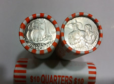 1 Roll each 2026 P D Philadelphia Denver Mayflower Quarters. Heads/Heads In Hand