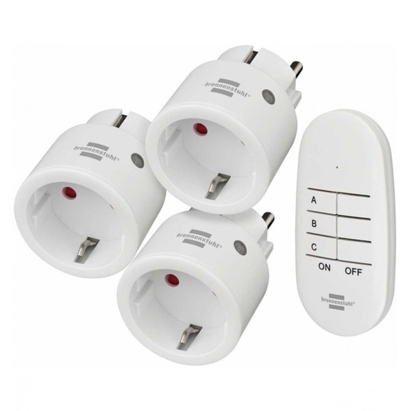 Brennenstuhl Comfort-Line Funksteckdosen-Set Mini 3+1 Innenbereich Weiß-image