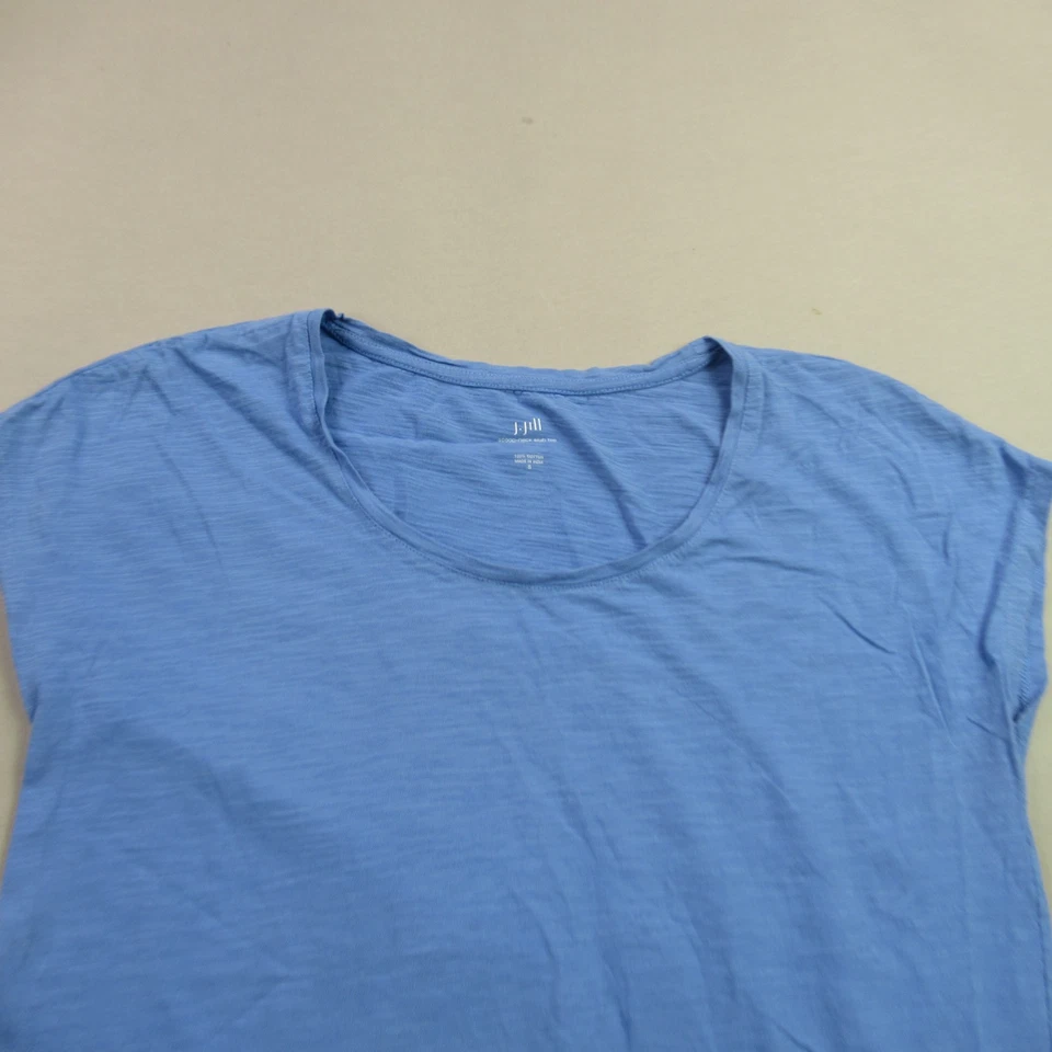 Camisa J Jill Para Hombre Pequeña Manga Corta Cuello Redondo Exterior Ligera Azul Informal Foto 3 de 4