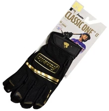 Franklin Sports MLB Classic One LT Baseball Batting Gloves - Black Gold Adult XL